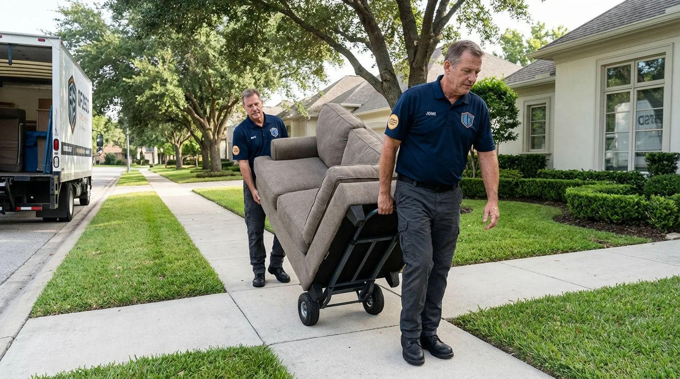 Local residential moving crew loading furniture in Dover, TN